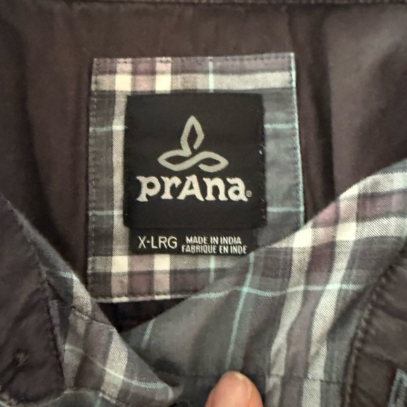 Prana Graden Plaid Short Sleeve Button Down Shirt Size XL. Style # M11181341. - Picture 5 of 6